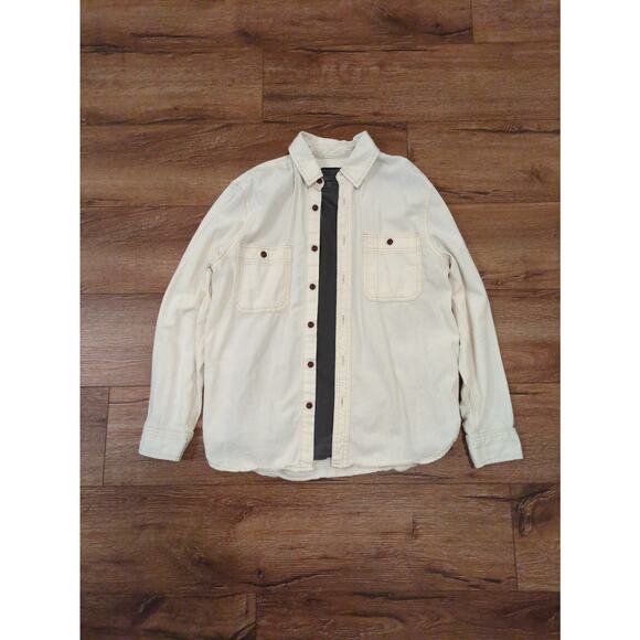 Cotton On Men's Medium Canvas Button Up Shirt Spring Casual Blank White - Picture 1 of 6